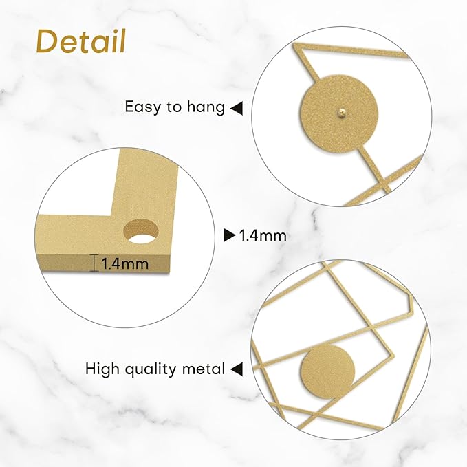 SIGNLEADER Metal Wall Decor Picasso Lines Geometric Minimalist Modern Luxury Wall Sculpture Hangings 3D Statue Home Decoration for Living Room, Bedroom, Bathroom, Kitchen, Fireplace, Office - 24" Gold