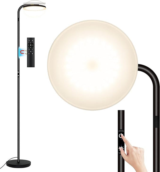 Floor Lamps for Living Room, 36W/2600LM Super Bright LED Floor Lamp with Remote and Touch Control, Stepless Dimmable 69" Tall Standing Lamp with 350° Rotating Head for Bedroom Office