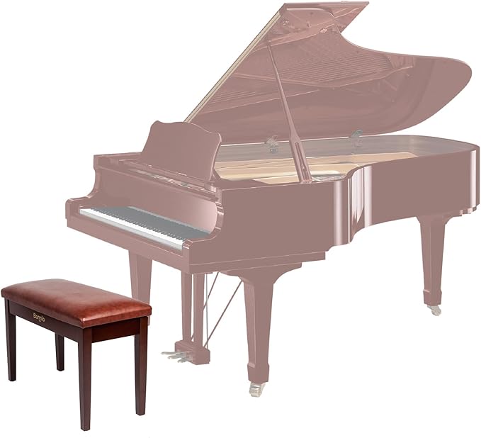 Bonnlo Duet Piano Bench with Storage Compartment and Thick Cushion Hinged top Artist Duet Seat