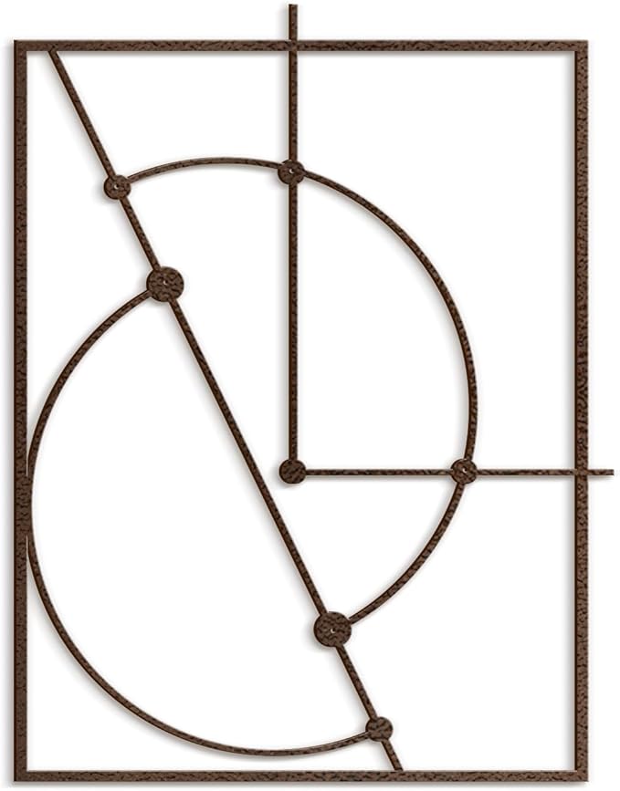 SIGNLEADER Metal Wall Decor Circles Minimalist Modern Luxury Wall Sculpture Hangings 3D Statue Home Decoration for Living Room, Bedroom, Bathroom, Kitchen, Fireplace, Office - 18" Bronze
