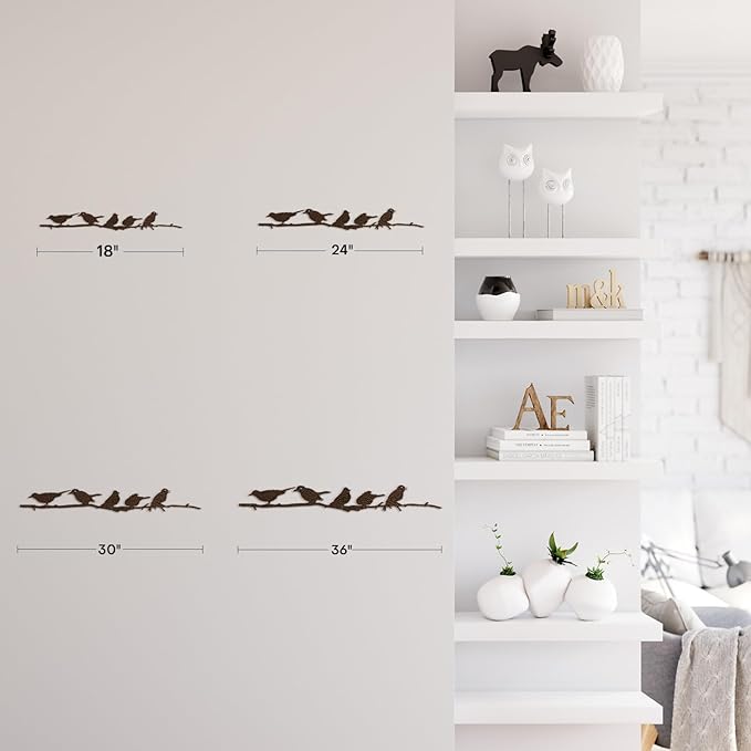 SIGNLEADER Metal Wall Art Decor Birds Standing on Branches Minimalist Modern Abstract Wall Sculpture Hangings Home Decoration for Living Room, Bedroom, Bathroom, Kitchen, Outdoor - 18" Bronze