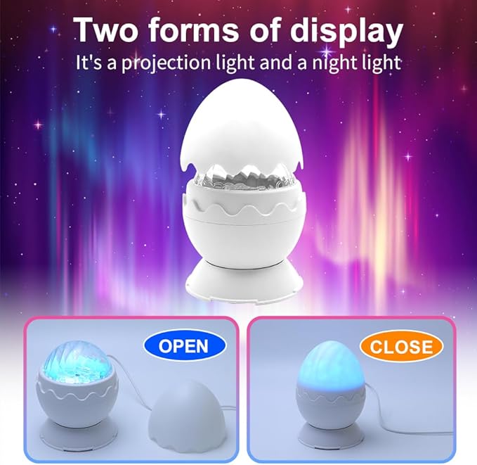 Galaxy Projector Egg Night Light Projector USB-Powered Mood Lighting Adult Kids Night Light Adjustable Colors Lights for Bedroom Aurora Halloween Decorations Christmas Gift