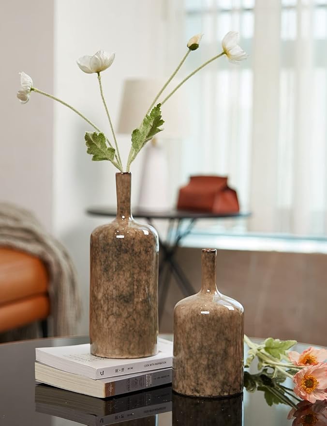 HAUCOZE Ceramic Decorative Vase Modern Decor Statue Table Centerpiece Sculpture Gifts 8.0inch