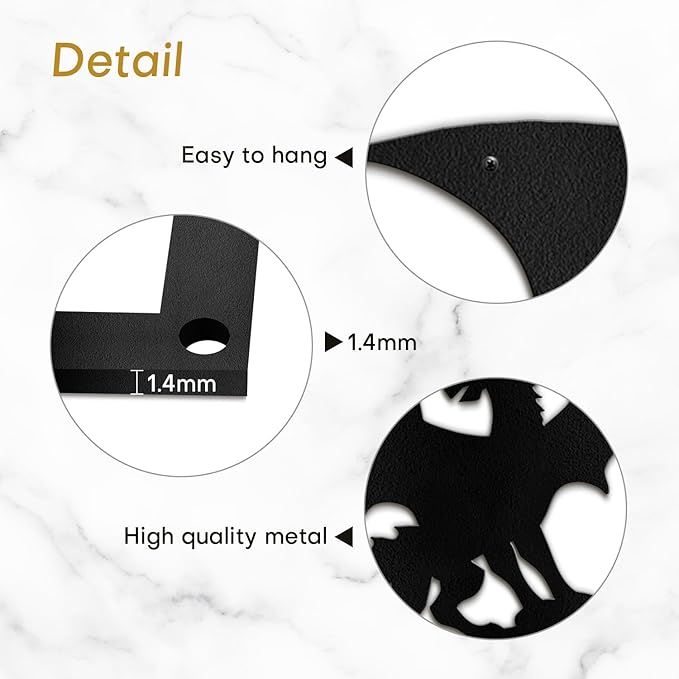 SIGNLEADER Metal Wall Art Decor Flying Dragon Minimalist Modern Abstract Wall Sculpture Hangings Home Decoration for Living Room, Bedroom, Bathroom, Kitchen, Outdoor - 18" Black