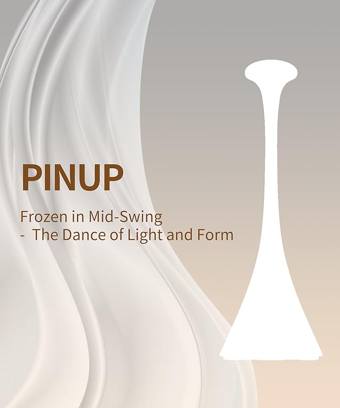 Retro Cordless Table Lamp - Pinup, Beside Touch Lamp with Magnetic Charging, Dimmable & Adjustable Lighting - Rechargeable LED Lamp for HoReCa, Bedroom, Living Room, Outdoor Use (White)