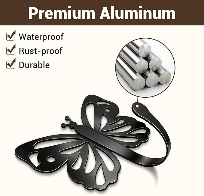 Butterfly Design Wall Hooks for Towel and Coat: 20LB Screw in Aesthetics Metal Hanger Wall Mount for Living Room, Bathroom, Kitchen, Bedroom for Coat, Bag, Scarf, Towel, Hat, Key, Cup, 3 Pack