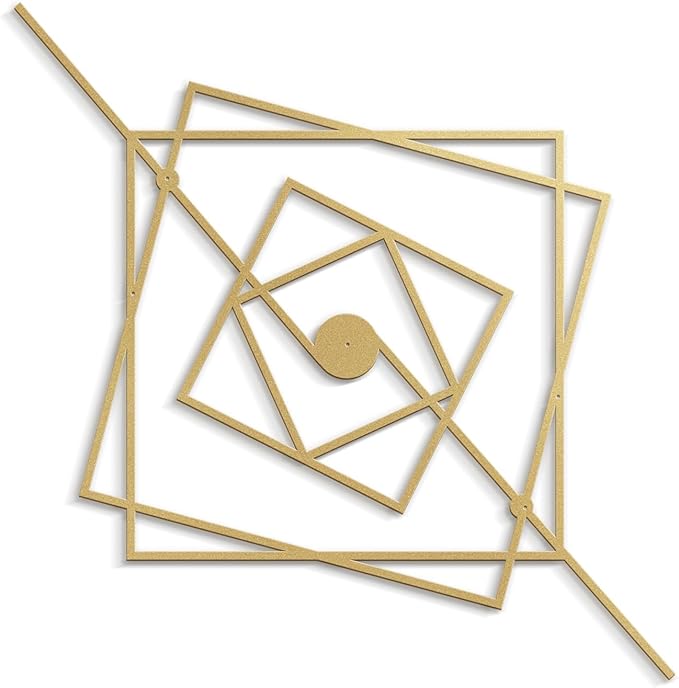 SIGNLEADER Metal Wall Decor Geometric Abstract Minimalist Modern Luxury Wall Sculpture Hangings 3D Statue Home Decoration for Living Room, Bedroom, Bathroom, Kitchen, Fireplace, Office - 24" Gold