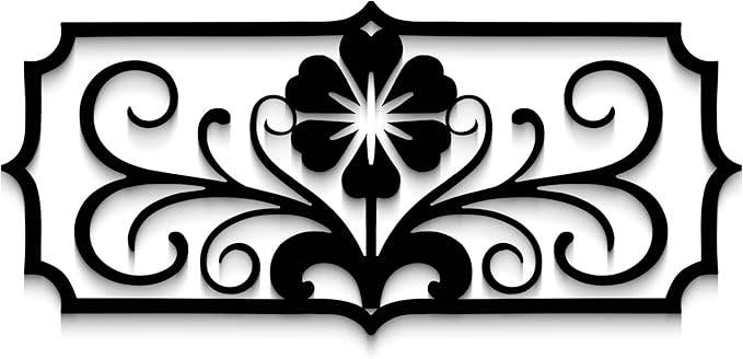 GlinthomeBlack Metal Wall Art for Living Room - Abstract Flower Modern Wall Sculpture Textured Artwork Minimalist Geometric wall Decor for Bedroom Bathroom Living Room Home