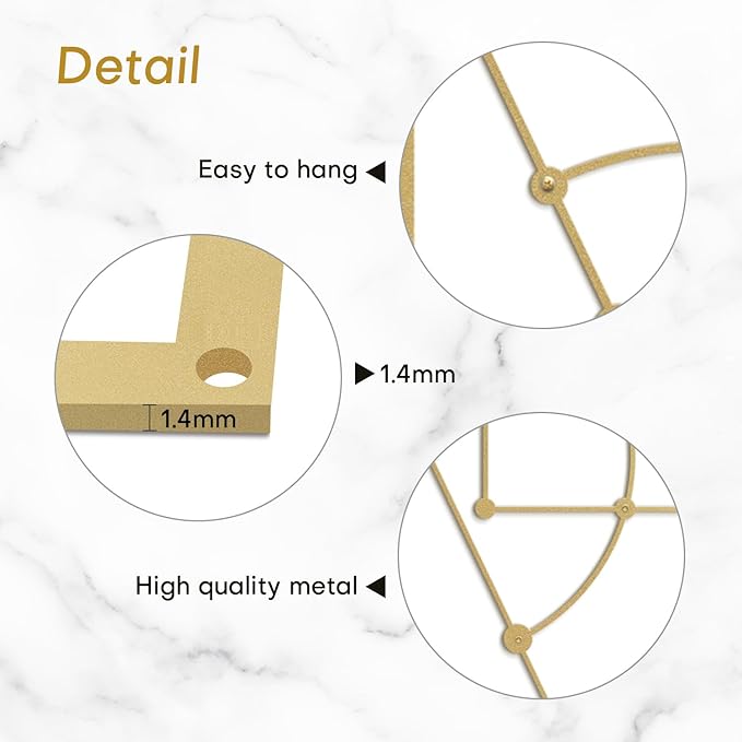 SIGNLEADER Metal Wall Decor Circles Minimalist Modern Luxury Wall Sculpture Hangings 3D Statue Home Decoration for Living Room, Bedroom, Bathroom, Kitchen, Fireplace, Office - 18" Gold