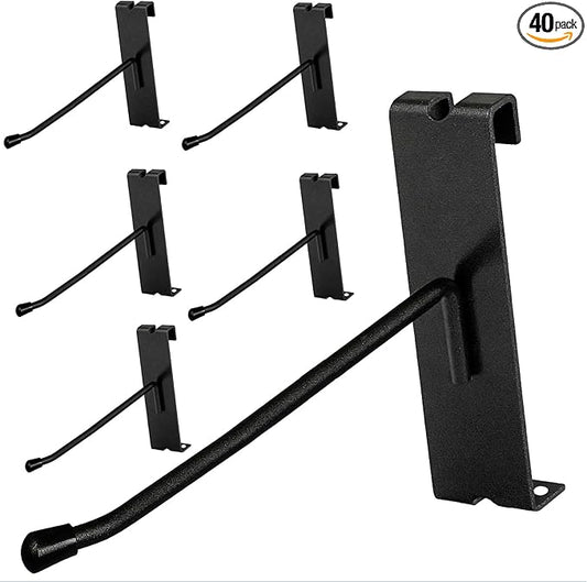 Gridwall Hooks 4 inch,40pcs Display Hooks for Grid Wall Panel,Metal Grid Wall Accessory for Retail Store, Home Storage, Garage,Trade Show