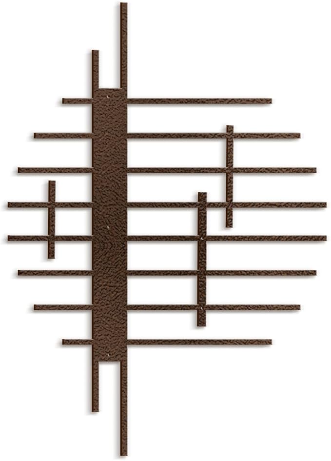 SIGNLEADER Metal Wall Decor Linear Abstract Minimalist Modern Luxury Wall Sculpture Hangings 3D Statue Home Decoration for Living Room, Bedroom, Bathroom, Kitchen, Fireplace, Office - 18" Bronze