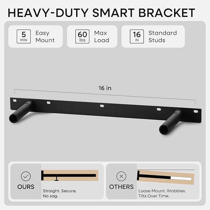 Homeforia 24inch Oak Floating Shelf for Wall, High End Solid Real Wood 24 inches Long Floating Shelves for Bathroom, Honey Oak Wooden Floating Shelves, Heavy Duty Bracket, 24 X 6.5 X 1.75 in, Set of 2