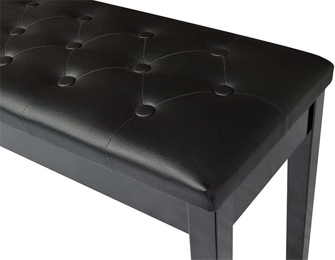 Piano Bench with Padded Cushion and Music Book Storage Compartment, Duet Wooden Seat, 13.7 x 29.5 x 20 inches, Load 440lb Black