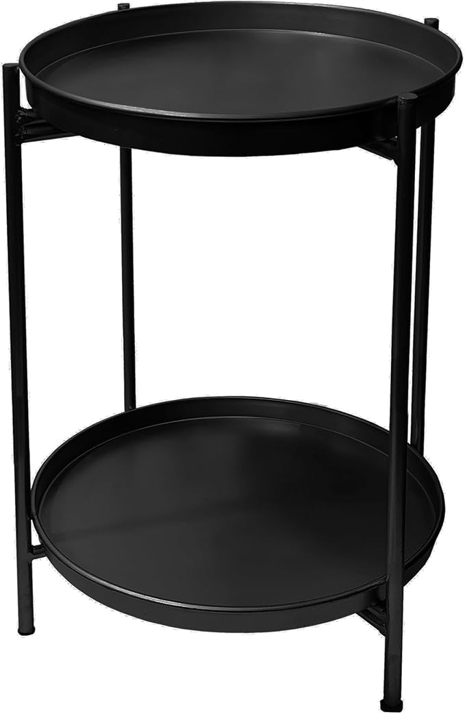 Elegant Iron Side End Table: Durable, Stylish, and Convenient Storage.
