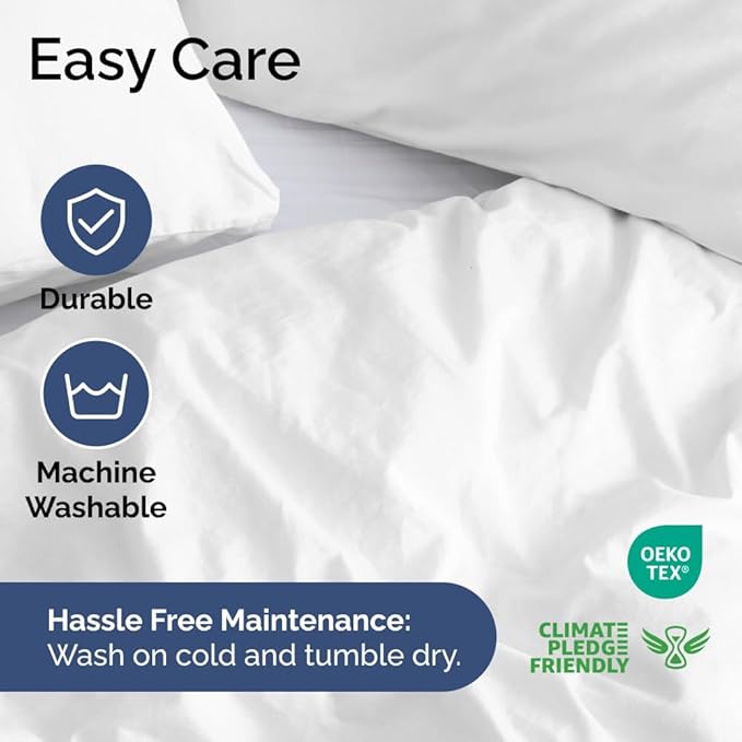 Duvet Cover Oversized Queen Size Set - Extra Soft Duvet Cover 98 x 98 with 2 Pillow Sham - Hotel Luxury, Easy Care & Fade Free with Zipper Closures & Ties - Comfy, Cozy Breathable Bedding Set (White)