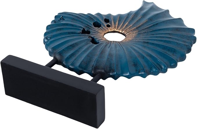 Unique Round Coin Sculpture Decorative Objects for Shelf Home Decor Accents, Modern Abstract Tabletop Decor Items for Living Room Fireplace Mantel, Above Cabinet (Blue L)