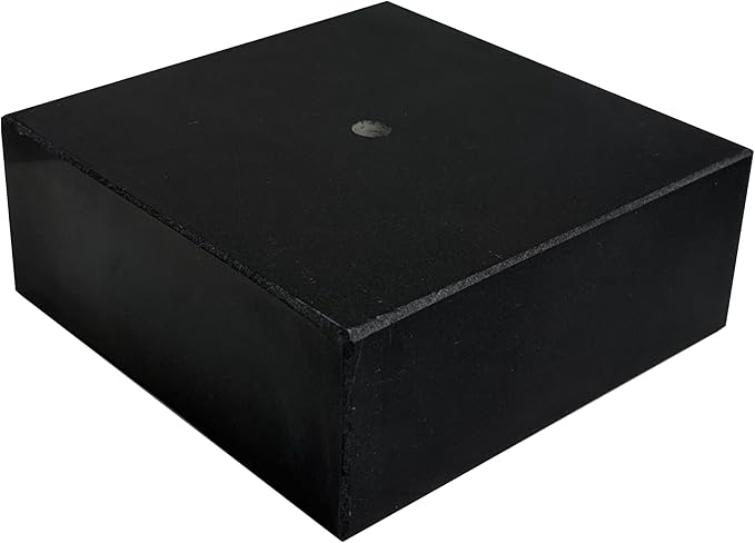 Premium Black Marble Display Base with Center Mount Hole – Polished Stone Pedestal Stand for Sculpture, Statue, Art, Awards, Lamps & Decor (2 3/4x2 3/4x1 1/2")