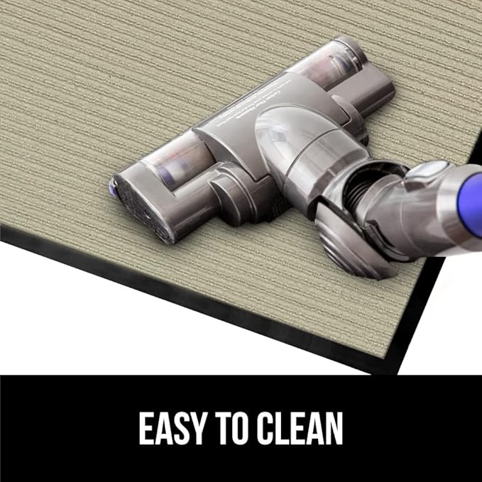 GORILLA GRIP Waterproof Traffic Guard Door Mat, 60x36, Heavy Duty Entryway Mats, Strong Backing Commercial Utility Rugs for Office Hallway, Garage Floor and Home, Low Profile Carpet Runner, Beige