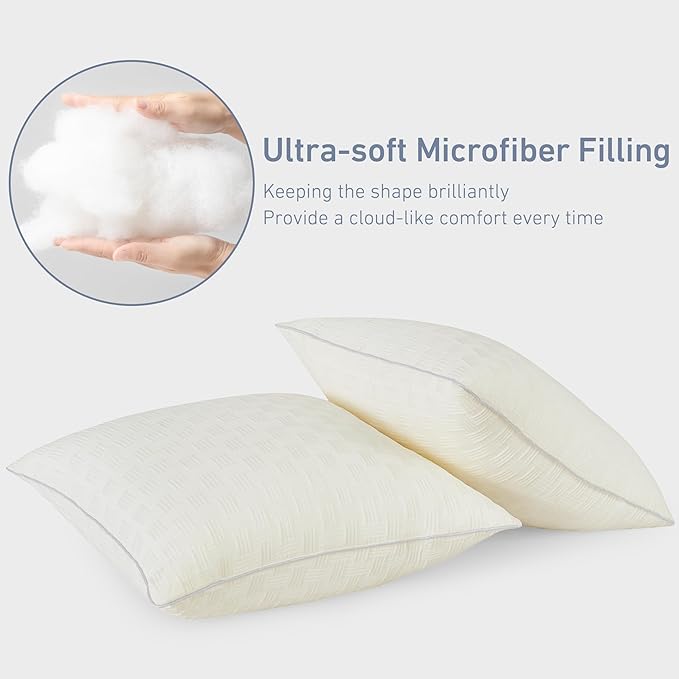 Leeden 20x20 Pillow Inserts Set of 2 - Soft and Fluffy Square Decorative Pillow Forms for Couch, Bed, Sofa - 20 Inch Premium Insert (Beige, Pack of 2)