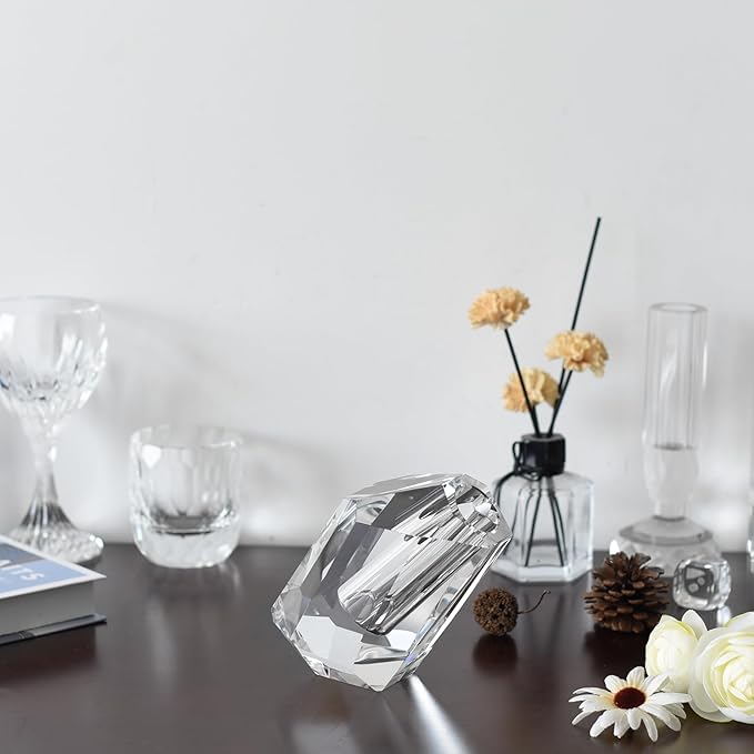 Crystal Flower Vase, Premium Modern Clear Vase, Anniversary Centerpiece, Crafted for Table, Home Decoration, Wedding, Christmas or Luxury Gifts