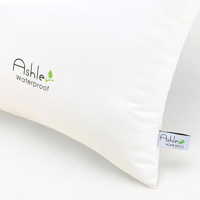 Ashler Outdoor Waterproof Pillow Inserts - 14 x 22 Pillow Inserts Set of 2, Water Resistant Patio Furniture Pillows Decorative for Garden, Hypoallergenic Lumbar Pillow for Sofa Couch