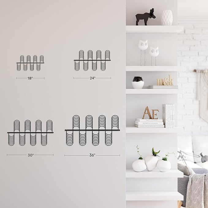 SIGNLEADER Metal Wall Decor Minimalist Modern Luxury Wall Sculpture Hangings 3D Statue Home Decoration for Living Room, Bedroom, Bathroom, Kitchen, Fireplace, Office - 18" Black