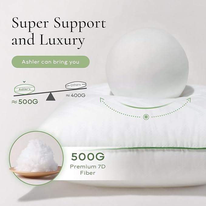 Ashler Home Deco 12x20 Pillows Insert (Set of 2) - Throw Pillow Inserts with 100% Cotton Cover - Lumbar Pillow Sofa Stuffer Pillow Inserts -Decorative White Couch Pillow