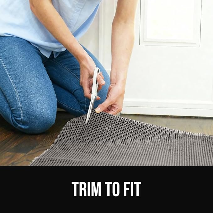 GORILLA GRIP Premium Dual Sided Extra Thick 2x6 Rug Gripper Pad for Hardwood Floors, Breathable Slip Resistant Pad Grips Under Carpet Area Rugs for Hard Surface Floor Protection, Easy Trim Mats, Gray