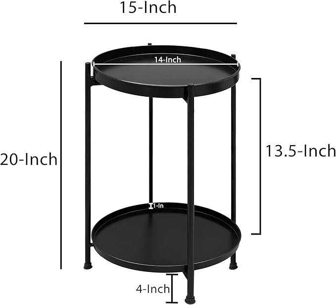 Elegant Iron Side End Table: Durable, Stylish, and Convenient Storage.