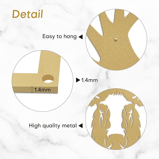 SIGNLEADER Metal Wall Art Decor Deer Minimalist Modern Abstract Wall Sculpture Hangings Home Decoration for Living Room, Bedroom, Bathroom, Kitchen, Outdoor - 18" Gold
