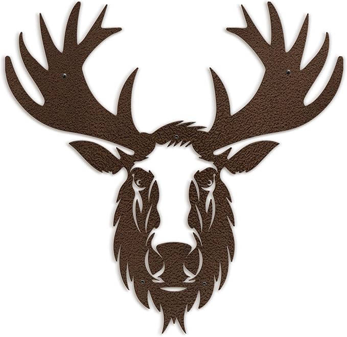 SIGNLEADER Metal Wall Art Decor Deer Minimalist Modern Abstract Wall Sculpture Hangings Home Decoration for Living Room, Bedroom, Bathroom, Kitchen, Outdoor - 18" Bronze