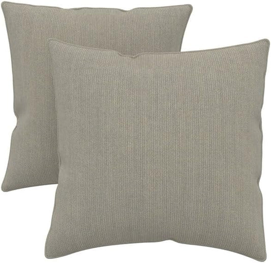 Covers & All Sunbrella Indoor/Outdoor Throw Pillows, Square Throw Pillows Inserts with Covers Set of 2 (Spectrum Dove-Self Welt, 16x16)