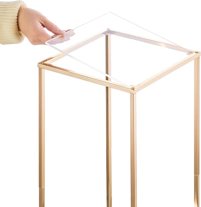 Sziqiqi Wedding Centerpieces for Tables Gold - Tall Metal Flower Stand Decorations for Weddings Party Metal Floor Geometric Vases for Events Reception 31.5inch