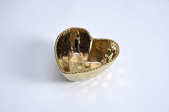 Pampa Bay Love is in the Air Heart Porcelain Bowl, Gold