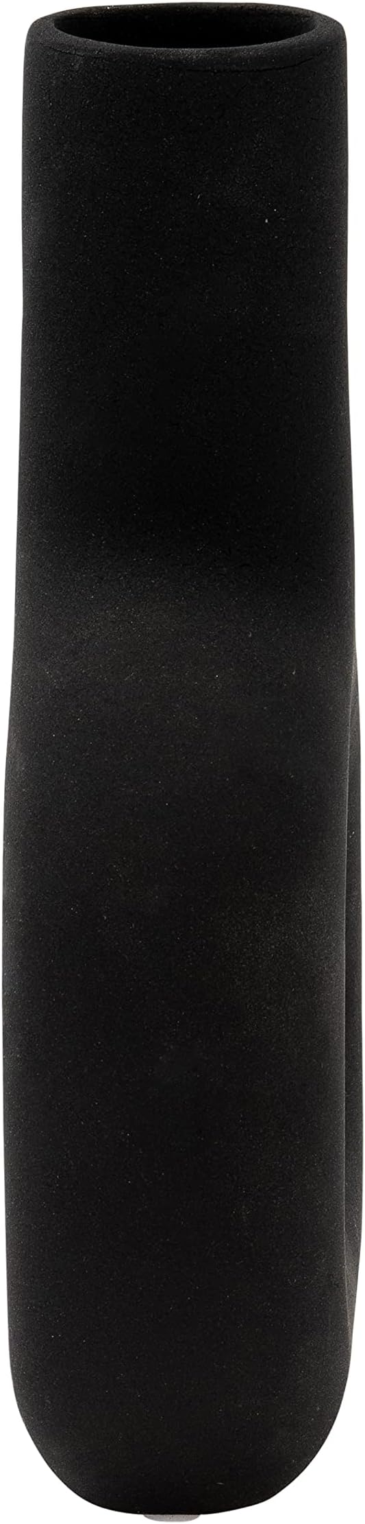 Modern Open-Cut Dolomite Vase for Living Room Decor and Home Accents - Decorative Flower Vase for Room, Bedroom or Office Display - Elevate House Display and Console Table Decor - 8", Black