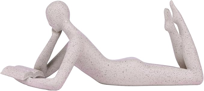 "Reading Woman Thinker Sculpture is a Modern Abstract Decorative Piece, a Favorite Among Book Lovers and Thinkers, Suitable for Placement in Living Rooms, Offices, and bedrooms. (Sandstone A)