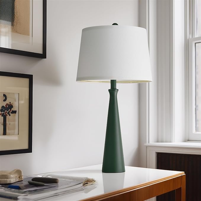 Oneach 25.75" Green Table Lamp Set of 2, Bedside Lamps with USB Ports, Modern Nightstand Lamps Set for Living Room Bedroom House Bedside Home Office Family