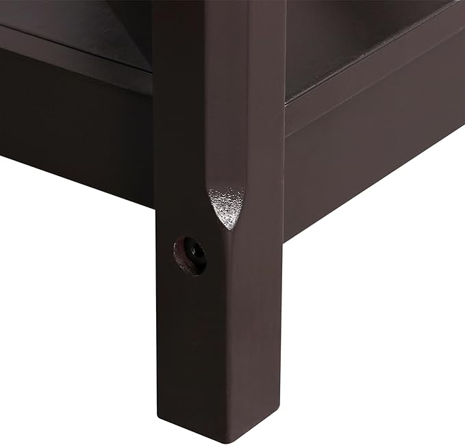 Yaheetech X-Design End Tables Set of 2, Sofa Side Table with Storage Shelf, 2 Tier Side Stand Small Table for Living Room Sofa Study, Easy Assembly, Dark Coffee