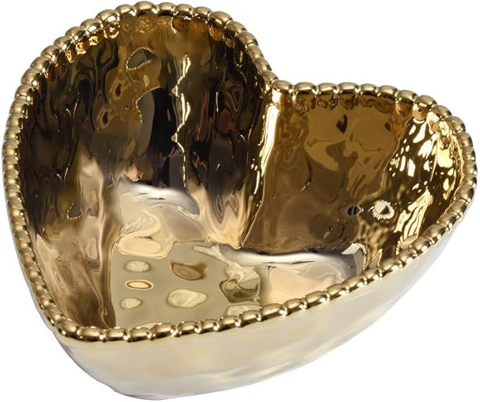 Pampa Bay Love is in the Air Heart Porcelain Bowl, Gold
