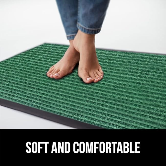 GORILLA GRIP Waterproof Traffic Guard Door Mat, 47x35, Heavy Duty Entryway Mats, Strong Backing Commercial Utility Rugs for Office Hallway, Garage Floor and Home, Low Profile Carpet Runner, Green
