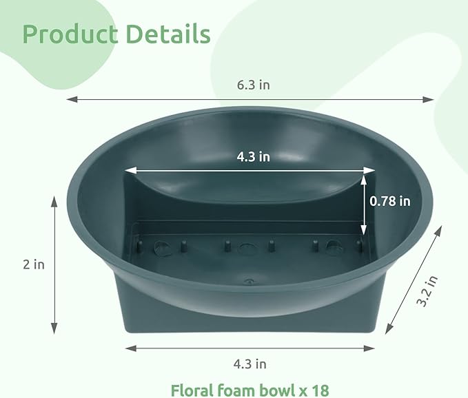 Lnrueg 18 Pcs Floral Supplies Green Bowls for Flower Arrangements, Floral Arrangements Bowls for Holiday Wedding Fresh Flower Decoration Supplies