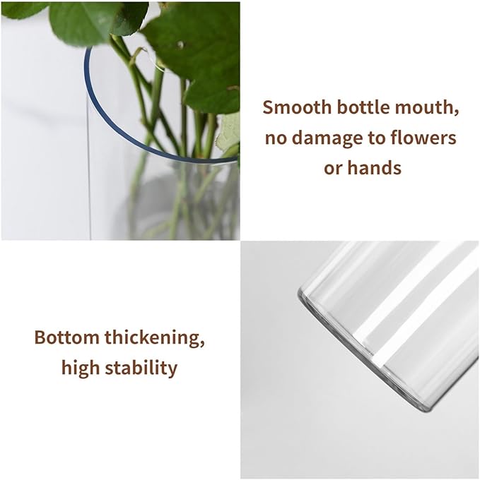 3 Pack Acrylic Cylinder Vases, Non-breakable Vase for Centerpieces, 8 inch Tall Clear Flower Vase Bulk Floating Candle Holder for Wedding Table Home Decor and Party