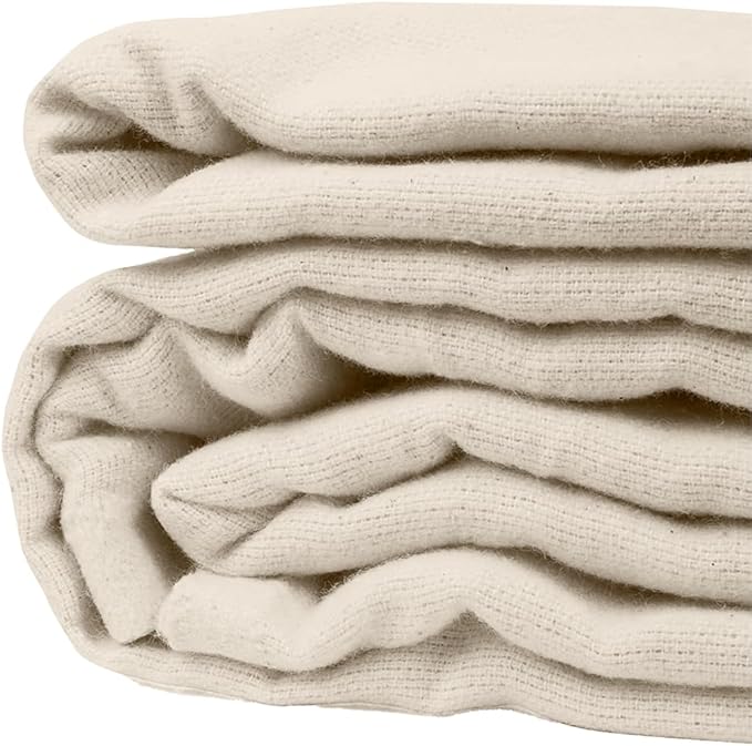Avalon Bedding Cotton Hospital Blankets Twin Size Thermal White Blanket Pack of 4 - Bath Blanket Hospitals Style Lightweight Hospital Bed Blankets Twin Size (70x90 Inches - Natural)