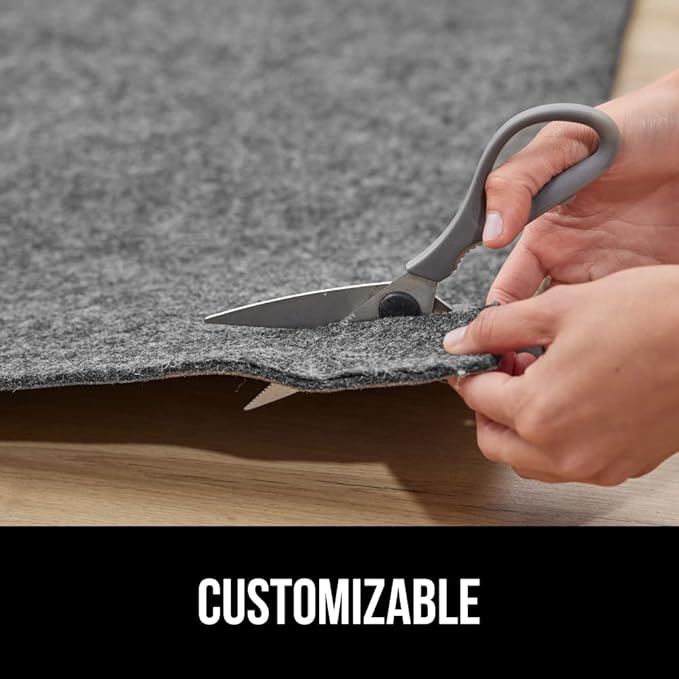 GORILLA GRIP Felt and Natural Rubber Stay in Place Slip Resistant Rug Pad, 1/4in Thick, 2x10 FT Protective Padding Under Area Rugs, Cushioned Gripper Pads, Carpet Runners, Hardwood Floors Protection