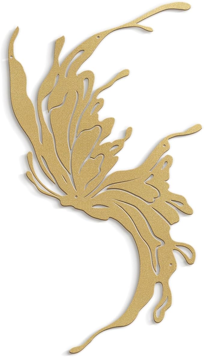 SIGNLEADER Metal Wall Art Decor All Gold Flying Bird Minimalist Modern Abstract Wall Sculpture Hangings Home Decoration for Living Room, Bedroom, Bathroom, Kitchen, Outdoor - 18" Gold