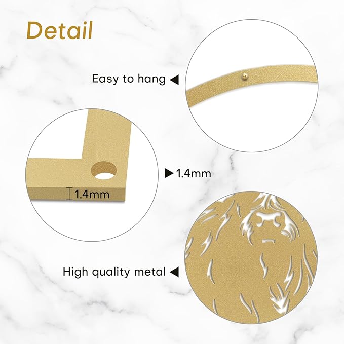 SIGNLEADER Metal Wall Art DecorHighland Cow with Mountain Minimalist Modern Abstract Wall Sculpture Hangings Home Decoration for Living Room, Bedroom, Bathroom, Kitchen, Outdoor - 18" Gold