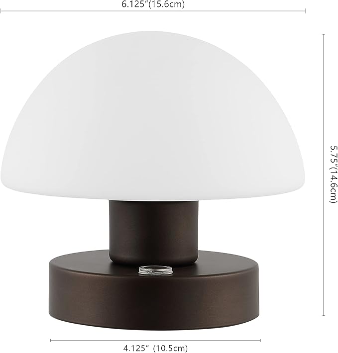 JONATHAN Y JYL7113A Zoe 5.75" Bohemian Farmhouse Iron Rechargeable Integrated LED Table Lamp Contemporary Bedside Desk Lamp for Bedroom Living Room Office, Oil Rubbed Bronze/White