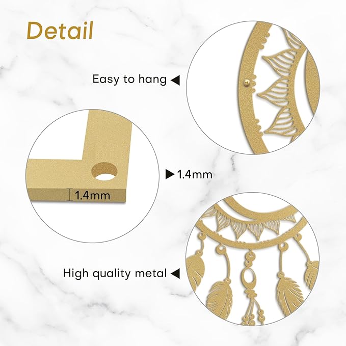SIGNLEADER Metal Wall Art Decor Nordic Moon Phases Modern Abstract Wall Sculpture Hangings Home Decoration for Living Room, Bedroom, Bathroom, Kitchen, Outdoor - 18" Gold