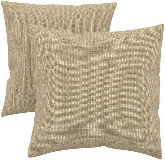 Covers & All Sunbrella Indoor/Outdoor Throw Pillows, Square Throw Pillows Inserts with Covers Set of 2 (Spectrum Mushroom, 16x16)