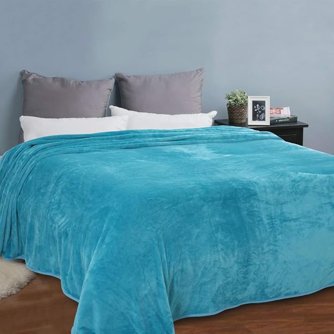 Soft Blanket Warm Fuzzy Microplush Lightweight Thermal Fleece Blankets for Couch Bed Sofa,California King102X108Inch,Turquoise